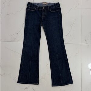 Paige flare wide leg cut dark blue women's jeans